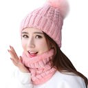 Pink Unisex Warm Fleece-Lined Beanie & Neck Warmer Set