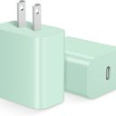 Green (2-Pack) 20W Fast Type-C PD Wall Charger Adapter