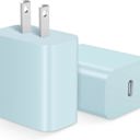 Blue (2-Pack) 20W Fast Type-C PD Wall Charger Adapter