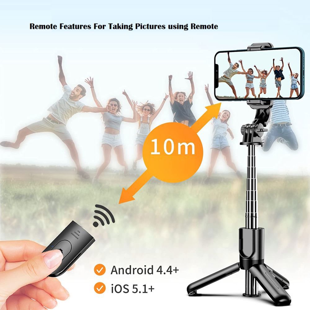 Portable Selfie Stick & Extendable Tripod with Remote