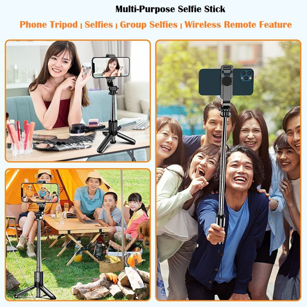 Portable Selfie Stick & Extendable Tripod with Remote