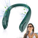 Green 3-Speed Rechargeable Bladeless Neck Fan