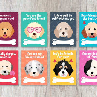 Valentine's Day Cards Kids - Printed Set of 24