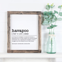 8x10 Havapoo Doodle Dog Dictionary Definition Prints 8 x 10