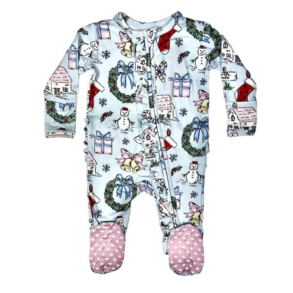 North Pole Fun Baby Ruffle Pajama 