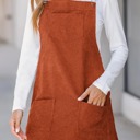  MY DREAM LIFE | Front Pockets Corduroy Overall Dress