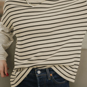  Striped Patchwork Loose Long Sleeve Tee | S-2XL