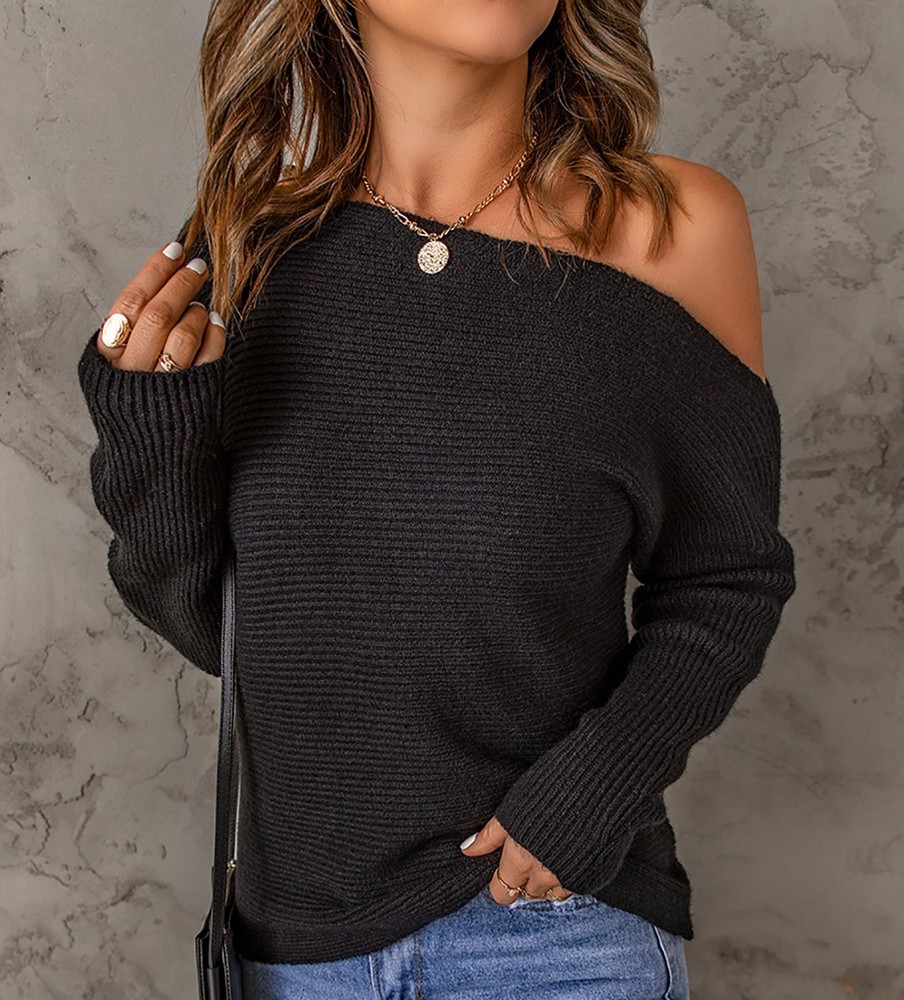 Off Shoulder Knit Sweater