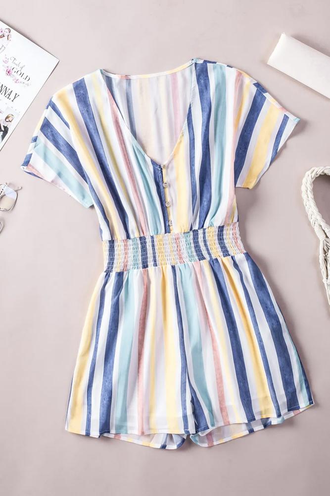 Colorful Button Romper | Free Shipping