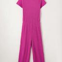  Ribbed Short Sleeve Wide Leg Jumpsuit Loungewear | S-XXL