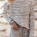  Casual Retro Striped Long Sleeve Top