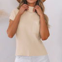  MY DREAM LIFE | Pocket Ribbed Knit Short Sleeve Sweater | S-XL
