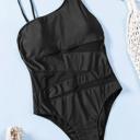  One Shoulder Mesh Cut-Outs Swimsuit | Free Shipping