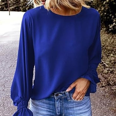 Ruffle Bubble Sleeve Top | S-2XL