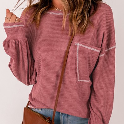 Contrast Stitching Trim Pullover | Free Shipping