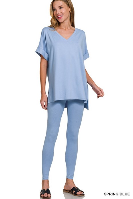 Buttery Soft Microfiber Short Sleeve Loungewear Set | S-3X