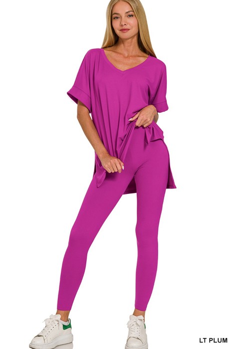 Buttery Soft Microfiber Short Sleeve Loungewear Set | S-3X