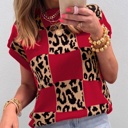  Checkerboard Short Sleeve Knit Sweater | S-XL