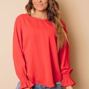  MY DREAM LIFE |Ruffle Bubble Sleeve Top | S-2XL