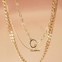  3 Row Chain Toggle Layer Necklace | Free shipping