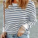 MY DREAM LIFE | Striped Ribbed Trim Long Sleeve Top