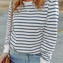  MY DREAM LIFE | Striped Ribbed Trim Long Sleeve Top