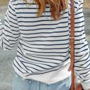  MY DREAM LIFE | Striped Ribbed Trim Long Sleeve Top