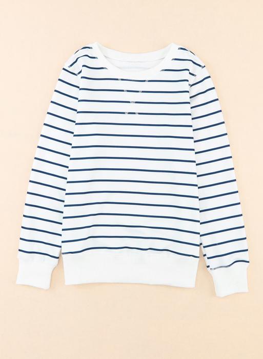 MY DREAM LIFE | Striped Ribbed Trim Long Sleeve Top