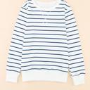 MY DREAM LIFE | Striped Ribbed Trim Long Sleeve Top