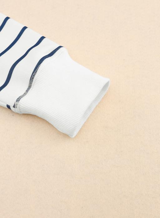 MY DREAM LIFE | Striped Ribbed Trim Long Sleeve Top