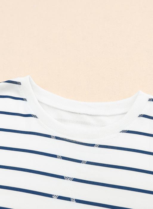 MY DREAM LIFE | Striped Ribbed Trim Long Sleeve Top