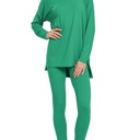 Small Kelly Green Buttery Soft Long Sleeve Lounge Set | S-XL