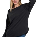  COTTON Raglan Sleeve Thumbhole Top | S-XL