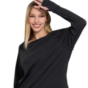 Small Black COTTON Raglan Sleeve Thumbhole Top | S-XL