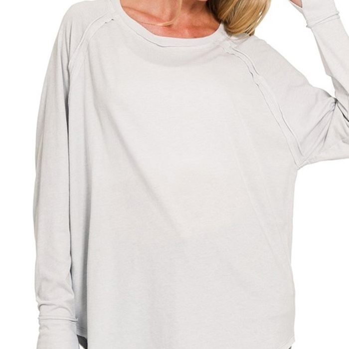 COTTON Raglan Sleeve Thumbhole Top | S-XL