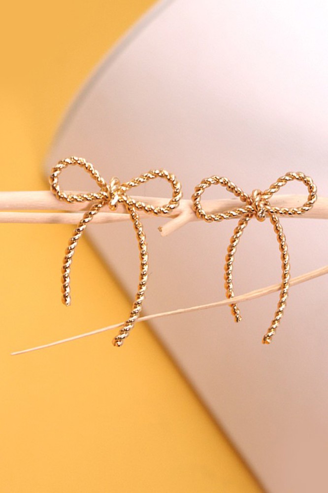 Rope Bow Design Stud Earrings| Free Shipping