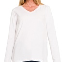  COTTON v-neck Long Sleeve Top | S-XL 