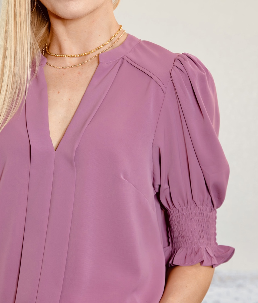 Half Sleeve V-Neck Blouse | Free Shipping