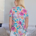  Multicolor Floral Short Sleeve Top