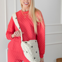  Puffy Quilted Bow Cotton Shoulder Bag