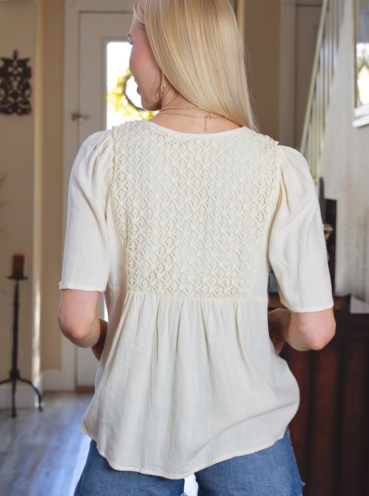 Crochet Detail Babydoll | Free Shipping