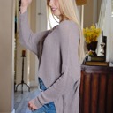  Slouchy Long Dolman Sleeve High Low Top