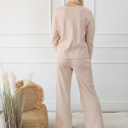  Textured Long Sleeve Tops and Pants Lounge Set | S-XXL