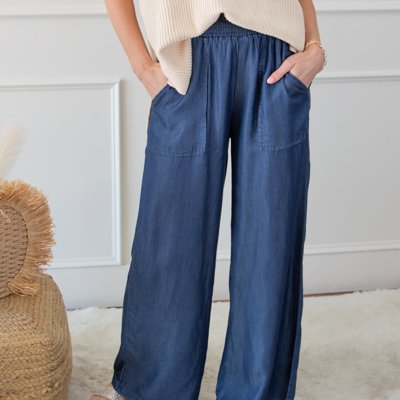 Side Pockets High Waist Wide Leg Lightweight Jeans Pants | S-XXL