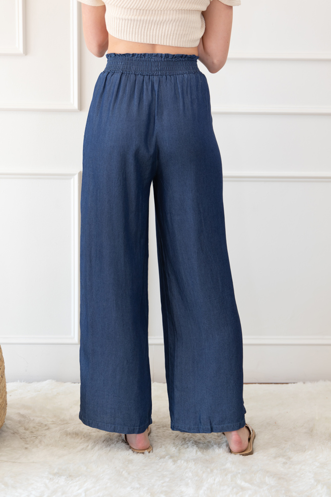 Side Pockets High Waist Wide Leg Lightweight Jeans | S-XXL