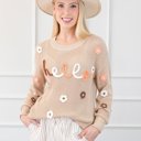  Hello Floral Embroidered Knit Loose Sweater