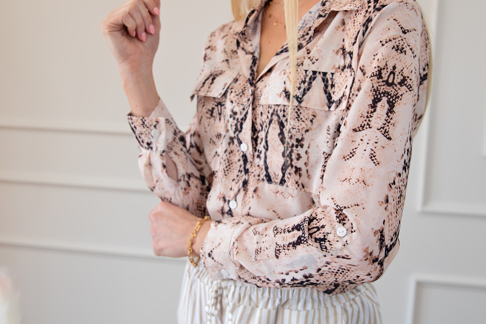 Snake Print Button Up Top | Free Shipping