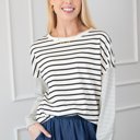  Striped Patchwork Loose Long Sleeve Tee | S-XXL | Free Shipping