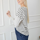  Striped Patchwork Loose Long Sleeve Tee | S-XXL | Free Shipping