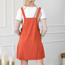  Front Pockets Corduroy Overall Dress